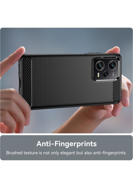 Xiaomi Redmi Note 12 Pro Plus Global Brushed Carbon Fiber Silikon Kılıf - Siyah AL3332