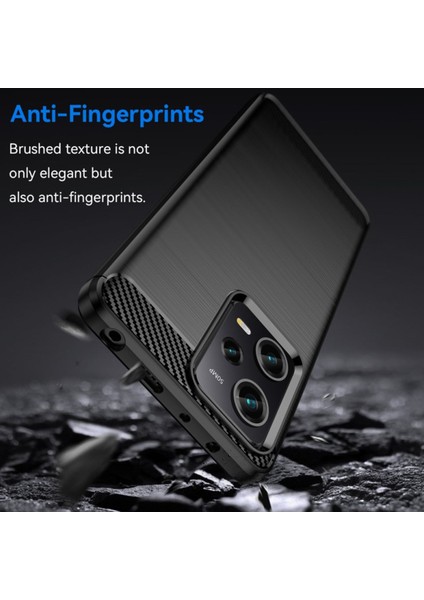 Xiaomi Redmi Note 12 Pro Plus Global Brushed Carbon Fiber Silikon Kılıf - Siyah AL3332 fiyatları