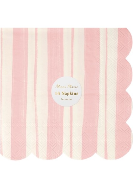 Meri Meri - Ticking Stripe Large Napkins - Kalın Çizgili Peçeteler - 16'lı