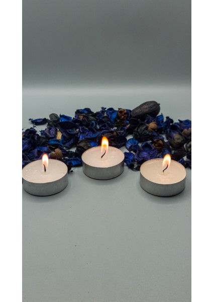 Tealight Mum-Buhurdanlık Maxi Boy Soya Parafinli 10 Adet Beyaz, Dekoratif Orta Boy Tealight Mum