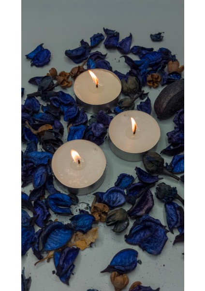 Tealight Mum-Buhurdanlık Maxi Boy Soya Parafinli 10 Adet Beyaz, Dekoratif Orta Boy Tealight Mum