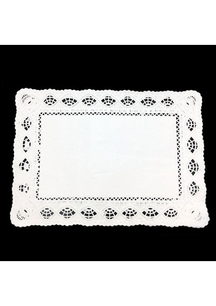 10 Adet Dantel Modeli Kağıt Dikdörtgen Tepsi Altlığı 26X37CM Kağıt Altlık Peçete