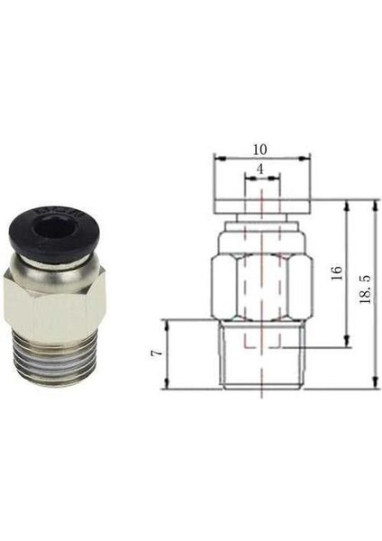 3D Printer Isıtıcı Uç - Hotend J-Head V6 Bağlayıcı Extruder 1.75MM