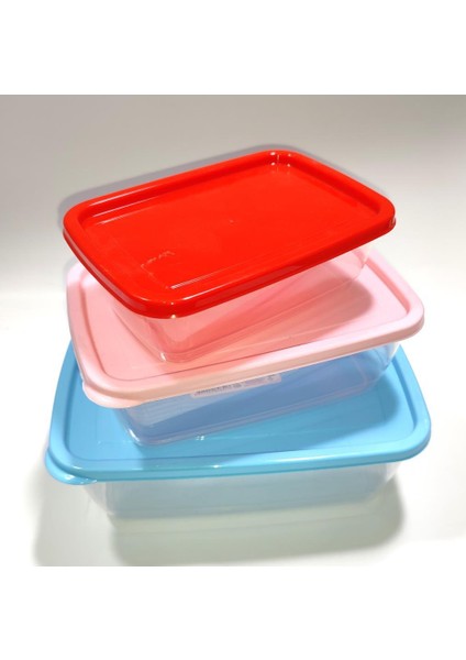 3lü Set Renkli Vakum Kapak Kırılmaz Saklama Kapları 1.25L-760ML-430ML Difriz ve Mikrodalgaya Uyumlu modelleri