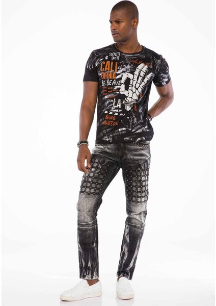 CD496 Yıkama Desenli Street Wear Jeans