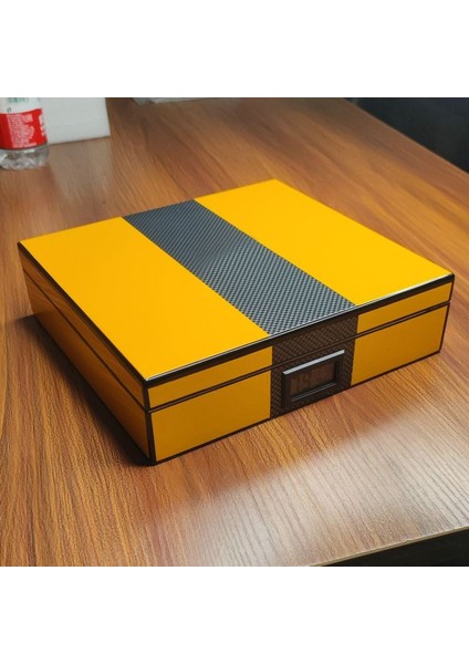 Sarı Karbon Fiber Humidor Puro Kutusu RC60