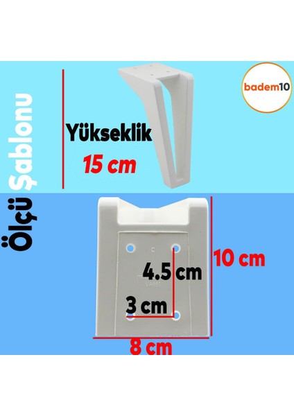 Penta Lüks Mobilya Kanepe Sehpa Tv Ünitesi Koltuk Ayağı 15 cm Beyaz Baza Ayakları