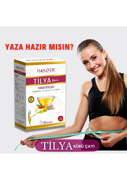 Tilya Kürü Form Çayı Kuşburnu Altın Otu Ihlamur Karışık Bitki Çayı 20 Süzen Poşet x 2 Adet fırsatları
