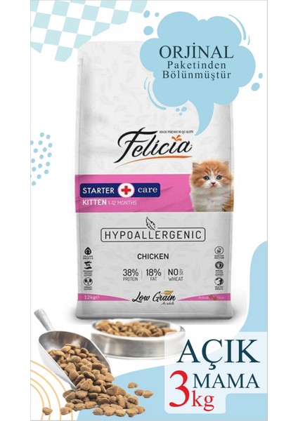 3 kg Vakumlu Poşet Felicia Tavuklu Hamsili Yavru Kedi Maması