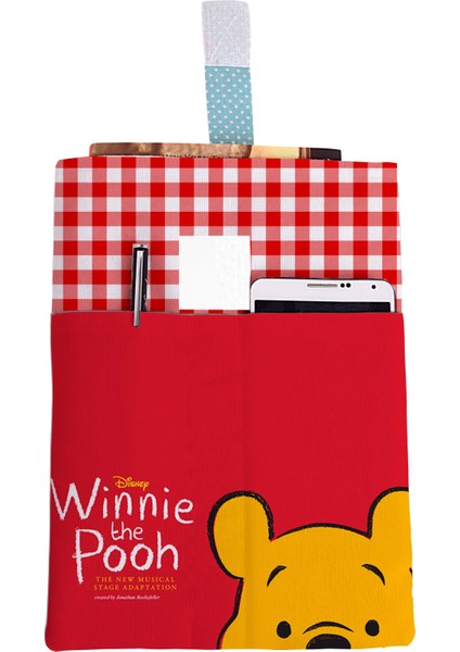 Winnie The Pooh Desenli Yıkanabilir Cepli Kitap Kılıfı 20 x 25 cm Çok Amaçlı Çanta Book Cover