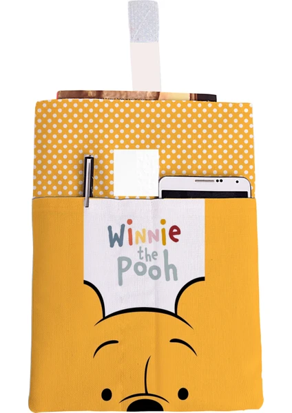 Winnie The Pooh Desenli Yıkanabilir Cepli Kitap Kılıfı 20 x 25 cm Çok Amaçlı Çanta Book Cover