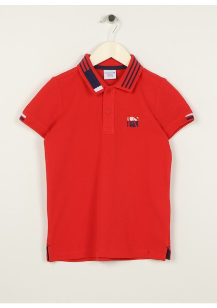 Düz Kırmızı Erkek Çocuk T-Shirt Komunkids