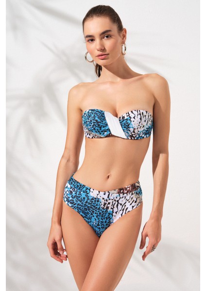 Clarke Kaplı Straplez Bikini Takım 231231-T