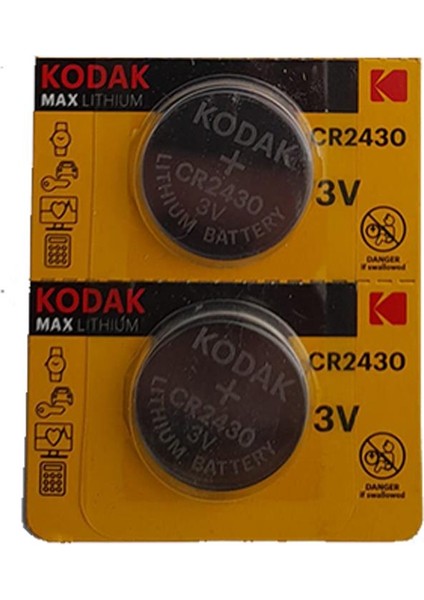 Pil Cr 2430 Baskül Pili Tartı Pili Terazi Bios Para Pili Kumanda Pili 1 Paket 2'li CR2430 Pil