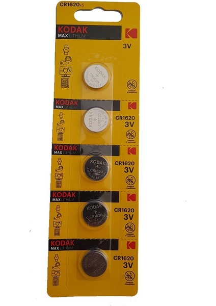 Pil Cr 1620 Baskül Pili Tartı Pili Terazi Bios Para Pili Kumanda Pili 1 Paket 5'li CR1620 Pil modelleri