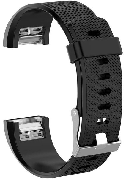 Fitbit Charge 2 Için Silikon Kayış Kordon Siyah (S)