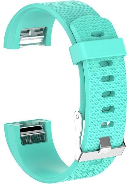 Fitbit Charge 2 Için Silikon Kordon Kayış Turkuaz (L)
