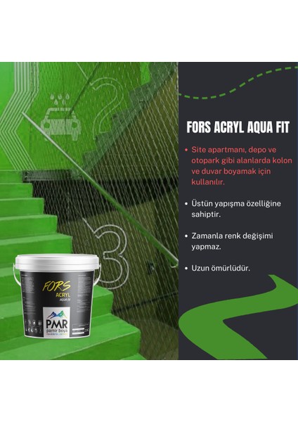 20KG Otopark Duvar ve Kolon Boyası - Fors Acryl Aqua Fit