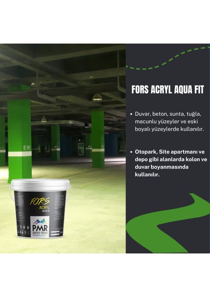 20KG Otopark Duvar ve Kolon Boyası - Fors Acryl Aqua Fit