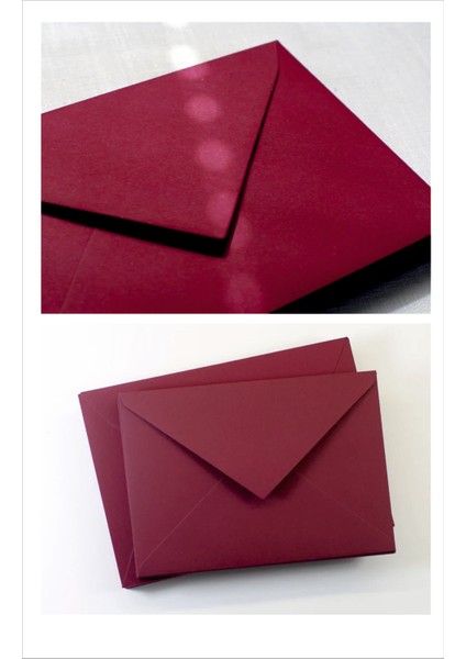 Bordo Zarf Davetiye Zarfı 13X18 cm 50 Adet