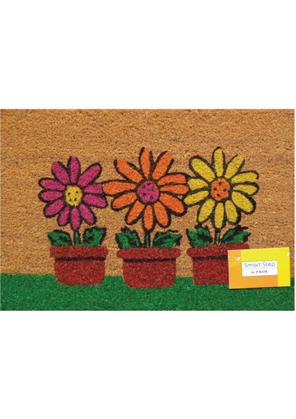 Pvc Tabanlı Koko Saksı Baskılı Paspas 40x60 Cm