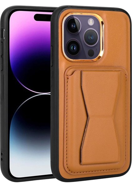 Apple iPhone 14 Pro Max Kılıf ​pu Deri Kartlıklı Standlı Kapak