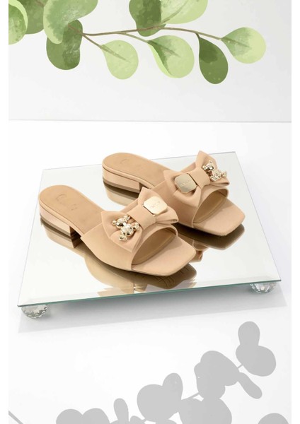 Mat Nude Saten Kadın Terlik K04213286638