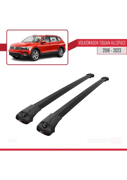 Vw Tiguan Allspace 2018 ve Sonrası Ile Uyumlu Ace-1 Ara Atkı Tavan Barı Siyah