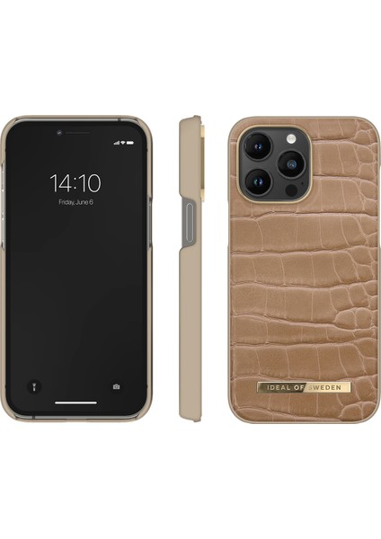 Atelier Case Apple iPhone 13 Pro Max Uyumlu Tasarım Pu Deri Kılıf - Camel Croco fiyatları