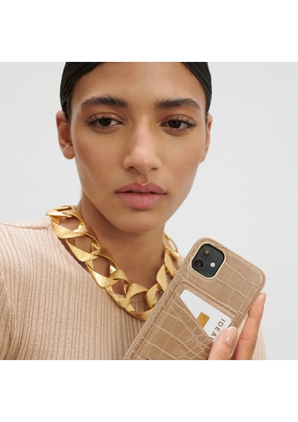 Atelier Case Apple iPhone 13 Pro Max Uyumlu Tasarım Pu Deri Kılıf - Camel Croco fırsatları