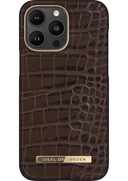 Atelier Case Apple iPhone 13 Pro Uyumlu Tasarım Pu Deri Kılıf - Deep Walnut Croco
