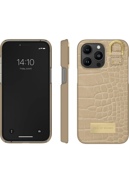 Atelier Case Apple iPhone 13 Pro Telefon Kılıfı Deri Kılıf Bej
