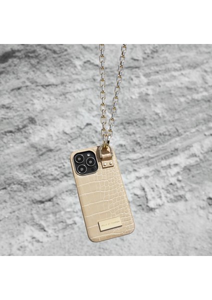 Atelier Case Apple iPhone 13 Pro Telefon Kılıfı Deri Kılıf Bej