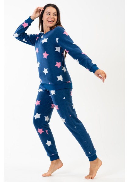 Kadın Polar Uzun Kol Pijama Takım