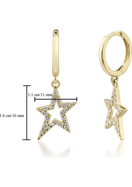 Kairos Jewelry 14 Ayar Altın Rock Star Hoop Küpe KRS-K20-14GEZ