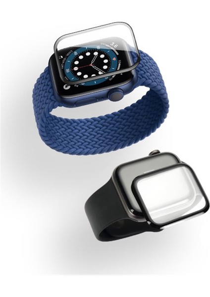 Apple Watch 4 5 6 SE Series 44 mm 360 Derece Tam Koruma Shock-Resistant Cam Ekran Koruyucu