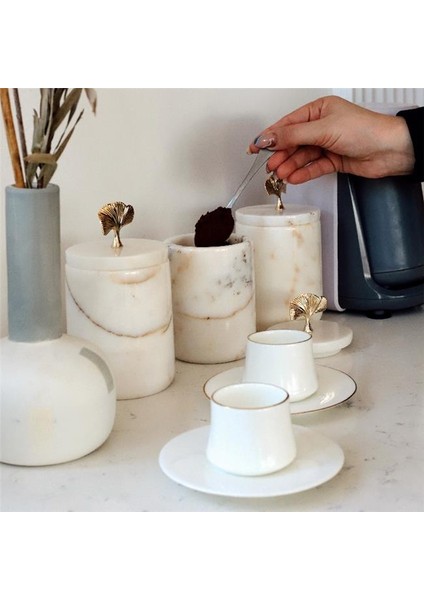 Mermer Beyaz Ginkgo 3'lü Baharatlık fiyatları