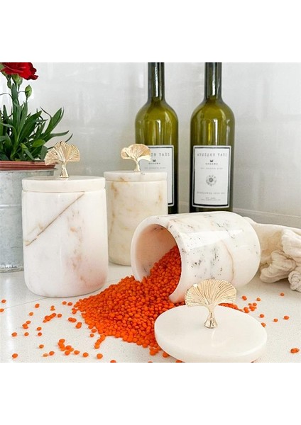 Mermer Beyaz Ginkgo 3'lü Baharatlık modelleri