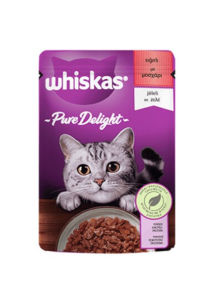 Pouch Pure Delight Jöle Içinde Sığır Etli Yetişkin Kedi Konservesi 12X85 gr