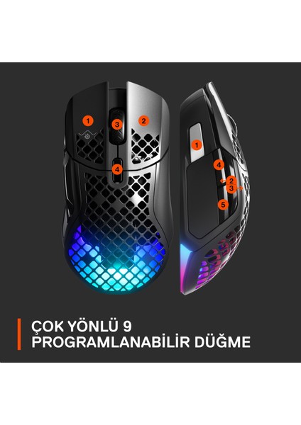 Steelseries Aerox 5 Rgb Kablosuz Gaming Mouse