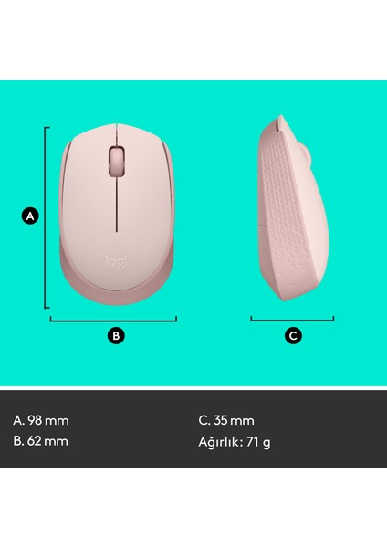 910-006865 M171 Kablosuz Pembe Mouse