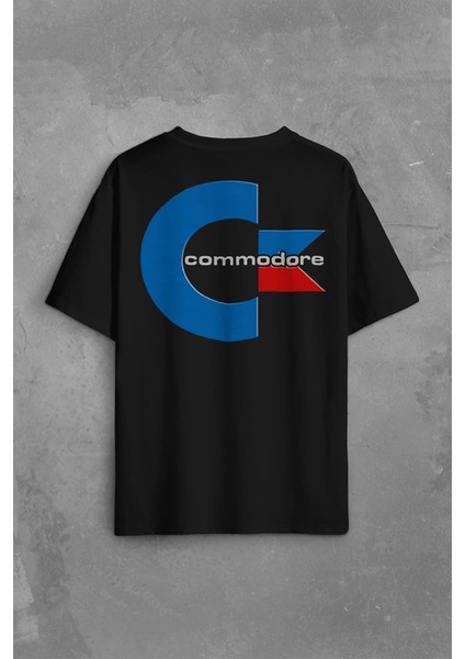 Commodore 61 C64 Logo Antika Bilgisayar Sırt Ön Baskılı Oversize Tişört T-Shirt fiyatları