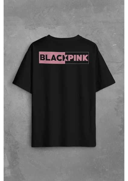 Black Pink Blackpink Logo Sırt Ön Baskılı Oversize Tişört T-Shirt fiyatları