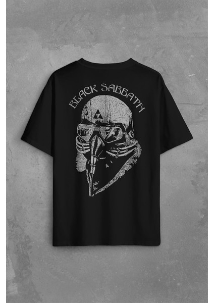 Black Sabbath Rock Heavy Metal Arc Reactor Sırt Ön Baskılı Oversize Tişört T-Shirt fiyatları
