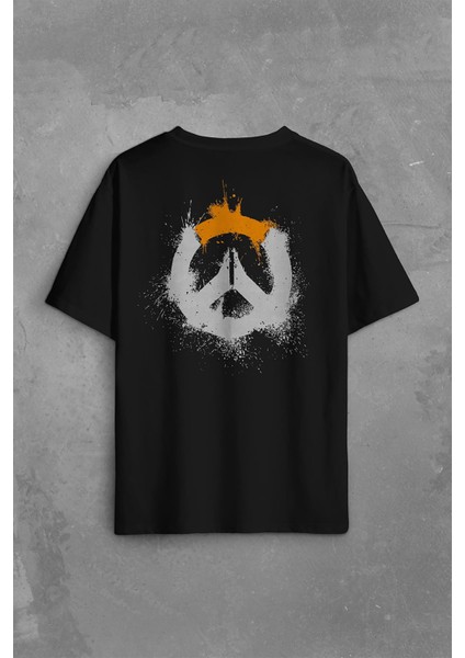 Overwatch Heroes Steam Logo Over Watc Sırt Ön Baskılı Oversize Tişört T-Shirt fiyatları