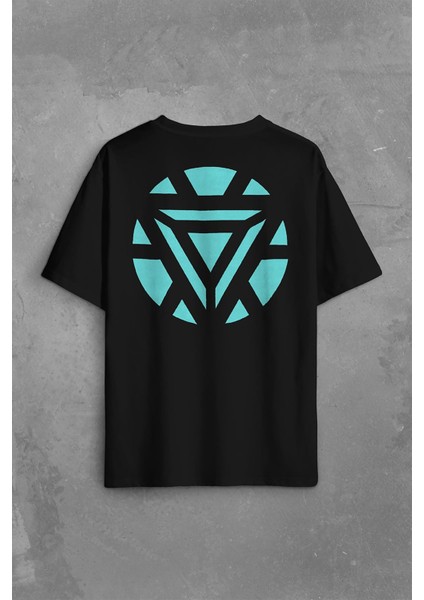 Arc Reactor Iron Man Demir Adam Sırt Ön Baskılı Oversize Tişört T-Shirt fiyatları