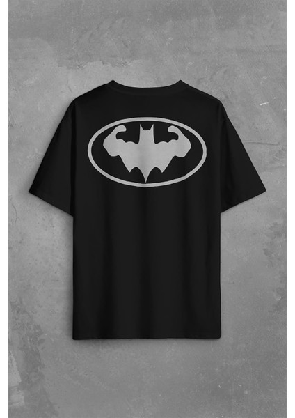 Batman Logo Gym Fitness Bodybuilding Sırt Ön Baskılı Oversize Tişört T-Shirt fiyatları
