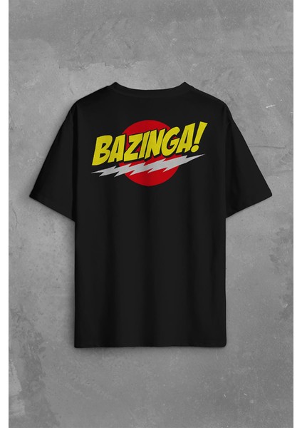 Bazinga Şaka The Big Bang Theory Sheldon Cooper Sırt Ön Baskılı Oversize Tişört T-Shirt fiyatları