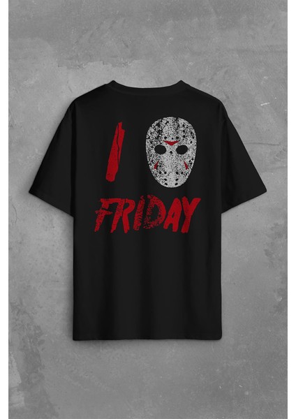 13. Cuma Onüçüncü Friday The 13TH 13 Sırt Ön Baskılı Oversize Tişört T-Shirt
