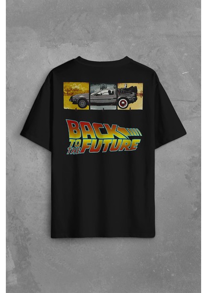 Back To The Future Geleceğe Dönüş Sırt Ön Baskılı Oversize Tişört T-Shirt fiyatları